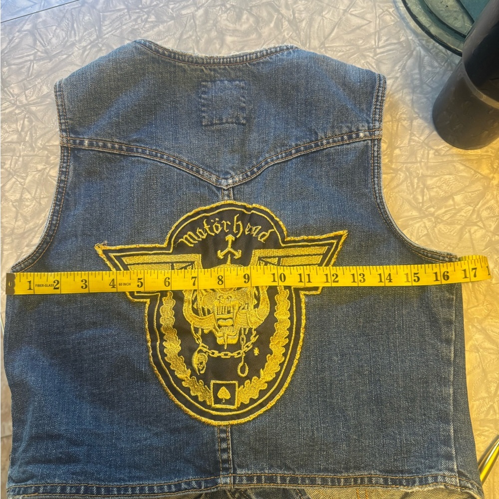 Vintage denim battle vest with Motörhead back patch - Picture 12 of 15
